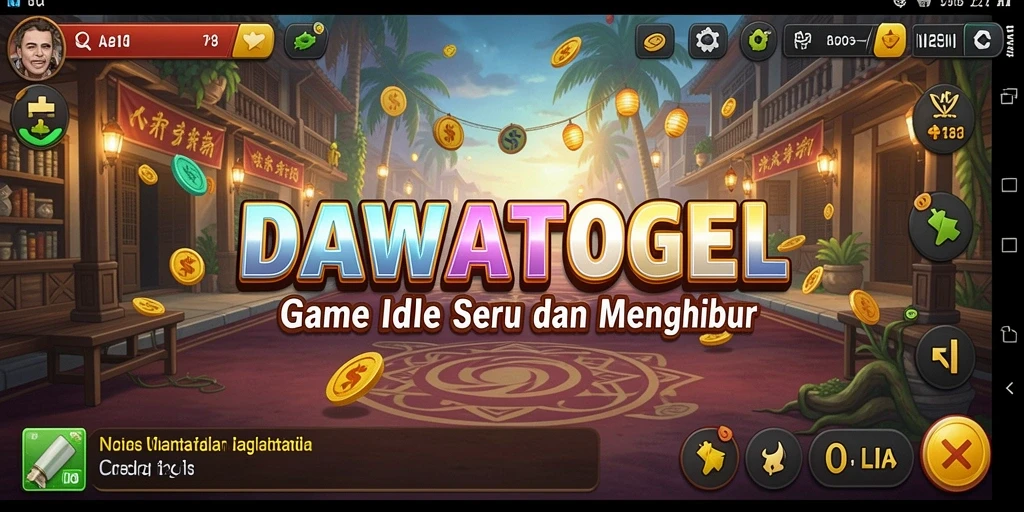 Screenshot utama DAWATOGEL menampilkan gameplay Idle yang seru.