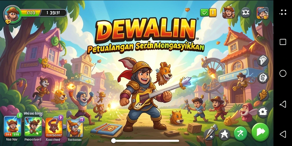 Tampilan seru gameplay DEWALIN dalam aksi arcade yang mendebarkan.