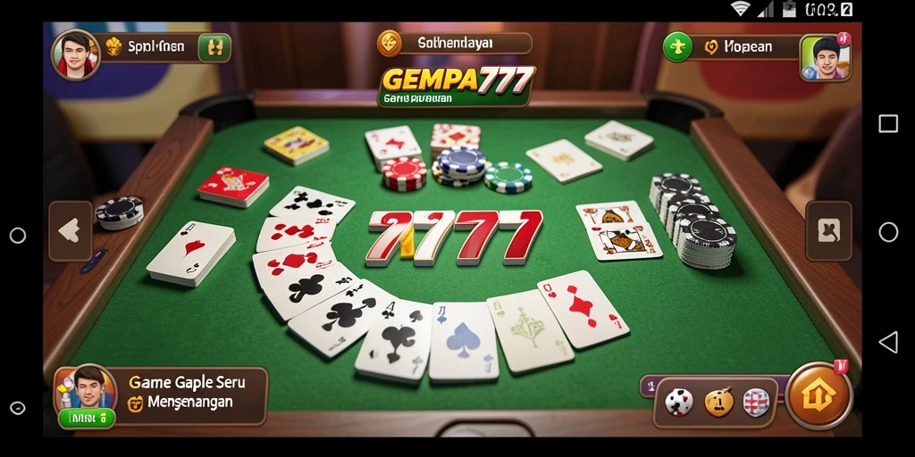 Screenshot gameplay GEMPA777 yang menunjukkan keseruan bermain Gaple.
