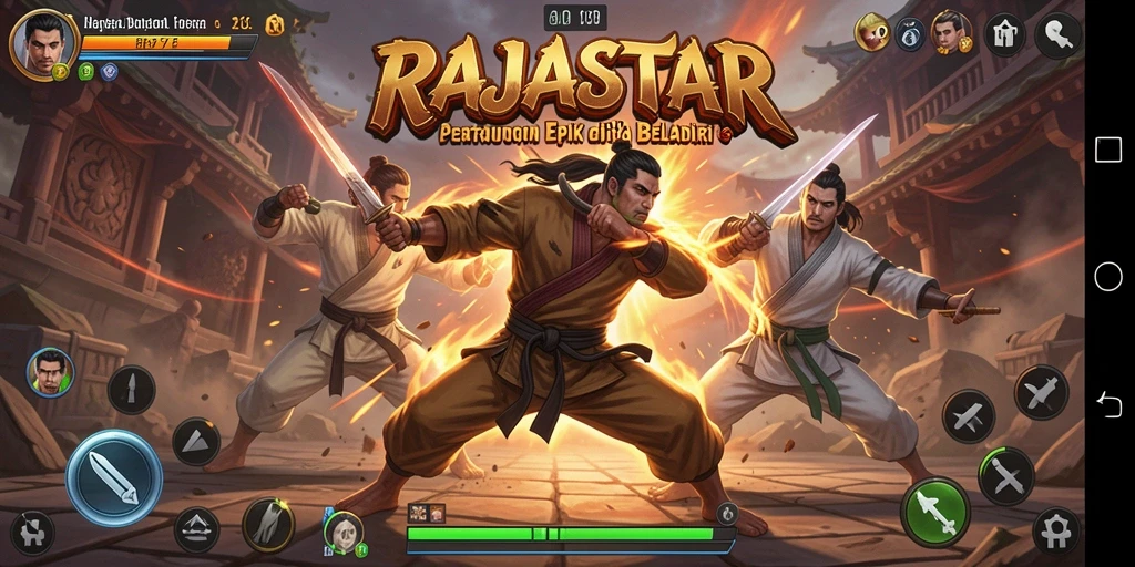Gameplay seru dan pertarungan epik dalam RAJASTAR.