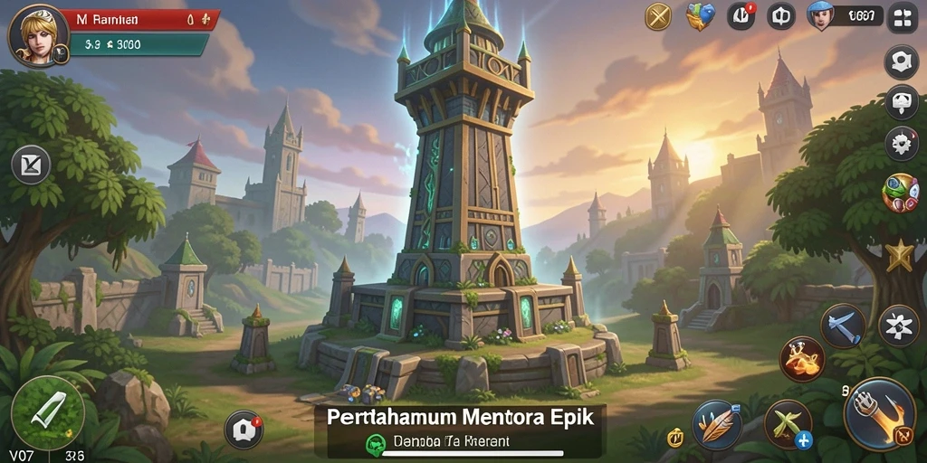 Screenshot gameplay Tower Defense V07 yang menegangkan.